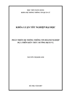 Phát triển hệ thống thông tin doanh nghiệp dựa trên kiến trúc hướng dịch vụ