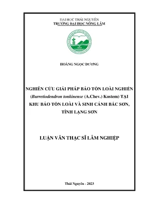 Nghiên cứu giải pháp bảo tồn loài nghiến burretiodendron tonkinense a chev kostem tại khu bảo tồn loài và sinh cảnh bắc sơn tỉnh lạng sơn