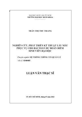 Nghiên cứu phát triển kỹ thuật lấy mẫu phục vụ cho bài toán dự đoán điểm sinh viên đại học
