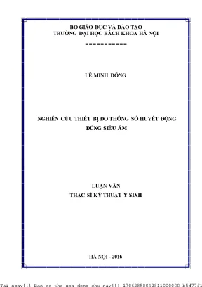 Nghiên ứu thiết bị đo thông số huyết động dùng siêu âm