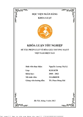 Pháp luật về hòa giải thương mại ở việt nam hiện nay