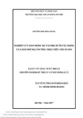 Nghiên ứu dao động xe tải nhẹ dưới tá động ủa mấp mô mặt đường theo tiêu huẩn iso