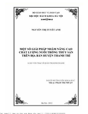 Một số giải pháp nhằm nâng ao chất lượng nuôi trồng thủy sản trên địa bàn huyện thanh trì