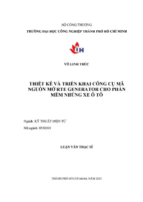 Thiết kế và triển khai công cụ mã nguồn mở rte generator cho phần mềm nhúng xe ô tô
