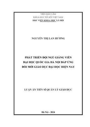 Phát triển đội ngũ giảng viên đại học quốc gia hà nội đáp ứng đổi mới giáo dục đại học hiện nay