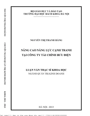Nâng ao năng lực cạnh tranh tại công ty tài chính bưu điện