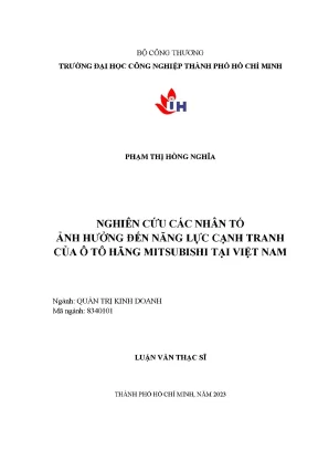 Nghiên cứu các nhân tố ảnh hưởng đến năng lực cạnh tranh của ô tô hãng mitsubishi tại việt nam