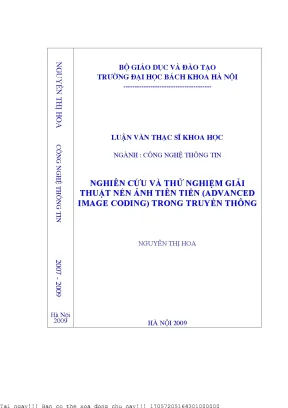 Nghiên ứu và thử nghiệm giải thuật nén ảnh tiên tiến advanced image conding trong truyền thông