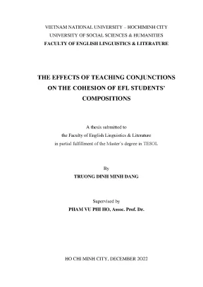 The effects of teaching conjunctions on the cohesion of efl students compositions