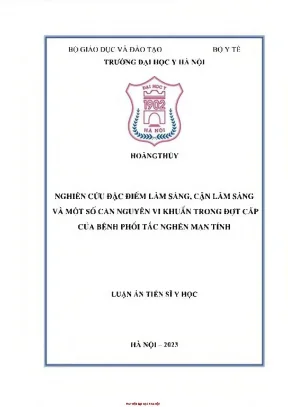 Nghiên cứu đặc điểm lâm sàng cận lâm sàng và một số căn nguyên vi khuẩn trong đợt cấp của bệnh phổi tắc nghẽn mạn tính