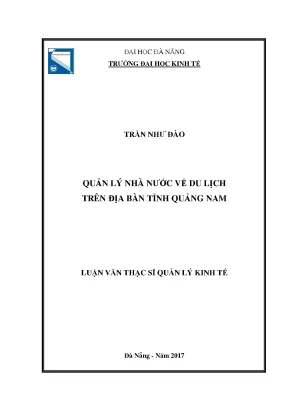 Quản lý nhà nước về du lịch trên địa bàn tỉnh quảng nam