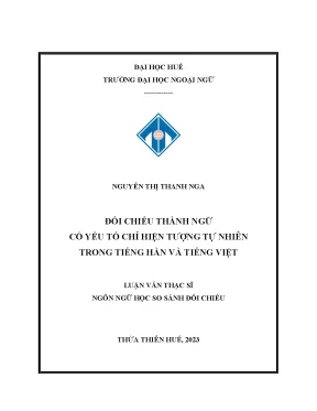 Đối chiếu thành ngữ các yếu tố chỉ hiện tượng tự nhiên trong tiếng hàn và tiếng việt