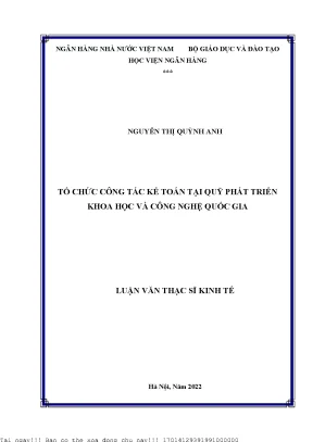 Tổ chức công tác kế toán tại quỹ phát triển khoa học và công nghệ quốc gia