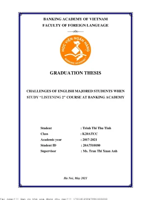 Challenges of english majored students when study listening 2 course at banking academy