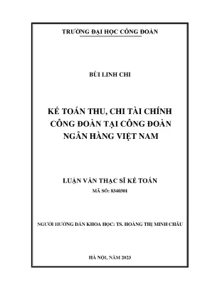 Kế toán thu chi tài chính công đoàn tại công đoàn ngân hàng việt nam