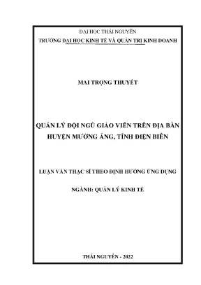 Quản lý đội ngũ giáo viên trên địa bàn huyện mường ảng tỉnh điện biên