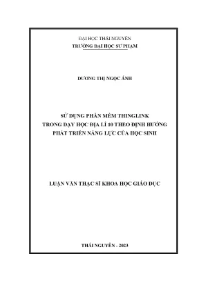 Sử dụng phần mềm thinglink trong dạy học địa lí 10 theo định hướng phát triển năng lực của học sinh