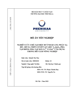 Nghiên cứu chế tạo bột huỳnh quang phát xạ đỏ đỏ xa trên cơ sở vật liệu y3ai5o12 pha tạp đồng pha tạp ion cr3 và eu3 ứng dụng trong đèn led nông nghiệp