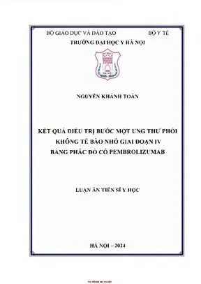 Kết quả điều trị bước một ung thư phổi không tế bào nhỏ giai đoạn iv bằng phác đồ có pembrolizumab