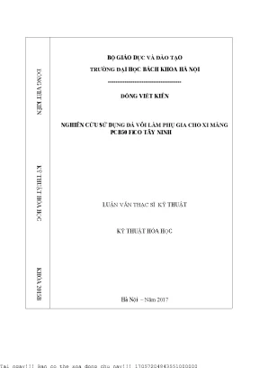 Nghiên ứu sử dụng đá vôi làm phụ gia cho xi măng pcb50 fico tây ninh