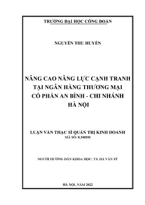 Nâng cao năng lực cạnh tranh tại ngân hàng thuơng mại cổ phần an bình chi nhánh hà nội