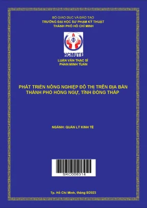 Phát triển nông nghiệp đô thị trên địa bàn thành phố hồng ngự tỉnh đồng tháp