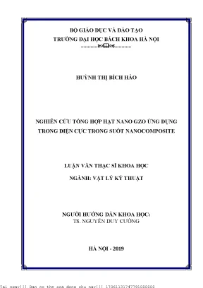 Nghiên ứu tổng hợp hạt nano gzo ứng dụng trong điện ự trong suốt nanoomposite