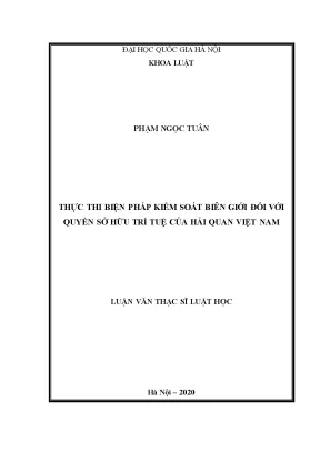 Thực thi biện pháp kiểm soát biên giới đối với quyền sở hữu trí tuệ của hải quan việt nam