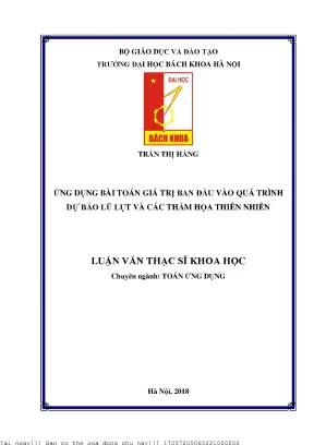 Ứng dụng bài toán giá trị ban đầu vào quá trình dự báo lũ lụt và á thảm họa thiên nhiên