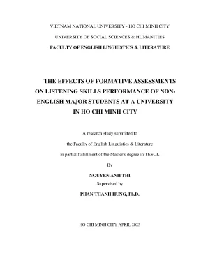 The effects of formative assessments on listening skills performance of non english major students at a university in ho chi minh city