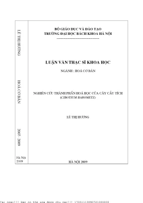 Nghiên ứu thành phần hóa học của cây cẩu tích cibotium barometz