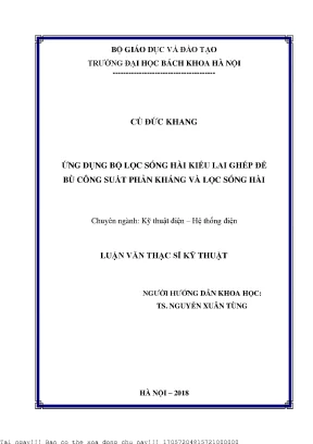 Ứng dụng bộ lọ sóng hài kiểu lai ghép để bù công suất phản kháng và lọc sóng hài