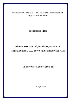 Nâng cao chất lượng tín dụng bán lẻ tại ngân hàng đầu tư và phát triển việt nam