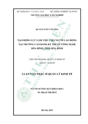 Tạo động lực làm việc cho người lao động tại trường cao đẳng kỹ thuật công nghệ hòa bình tỉnh hòa bình