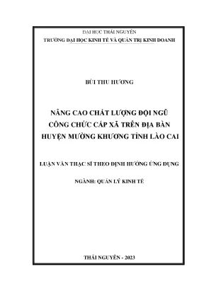 Nâng cao chất lượng đội ngũ công chức cấp xã trên địa bàn huyện mường khương tỉnh lào cai