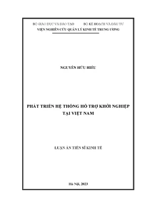 Phát triển hệ thống hỗ trợ khởi nghiệp tại việt nam
