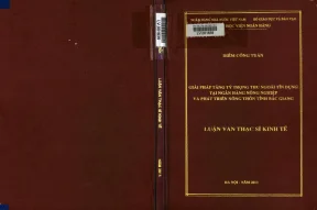 Giải pháp tăng tỷ trọng thu ngoài tín dụng tại ngân hàng nông nghiệp và phát triển nông thôn tỉnh bắc giang