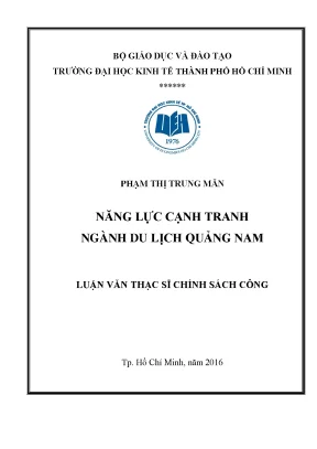 Luận văn thạc sĩ năng lực cạnh tranh ngành du lịch quảng nam