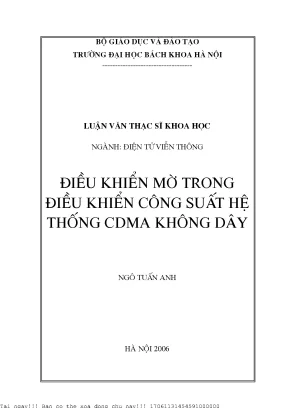 Điều khiển mờ trong điều khiển ông suất hệ thống cdma không dây