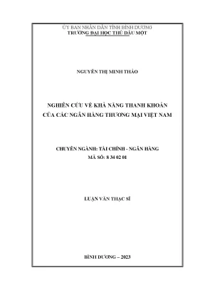 Nghiên cứu về khả năng thanh khoản của các ngân hàng thương mại việt nam