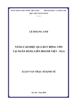 Nâng cao hiệu quả huy động vốn tại ngân hàng liên doanh việt lào
