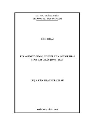 Tín ngưỡng nông nghiệp của người thái tỉnh lai châu 1986 2022