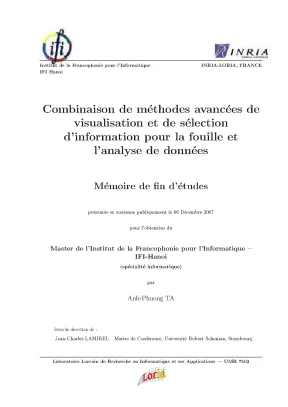 Luận văn thạc sĩ combinaison de méthodes avancées de visualisation et de sélection dinformation pour la fouille et lanalyse de données