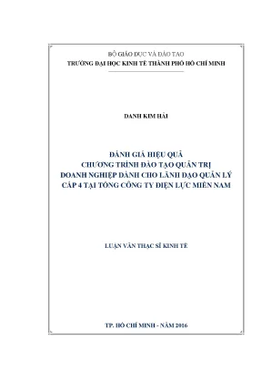 Luận văn thạc sĩ đánh giá hiệu quả chương trình đào tạo quản trị doanh nghiệp dành cho lãnh đạo quản lý cấp 4 tại tổng công ty điện lực miền nam