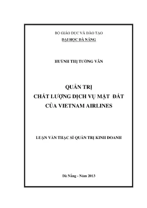 Quản trị chất lượng dịch vụ mặt đất của việt nam airlines
