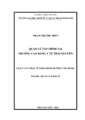 Quản lý tài chính tại trường cao đẳng y tế thái nguyên