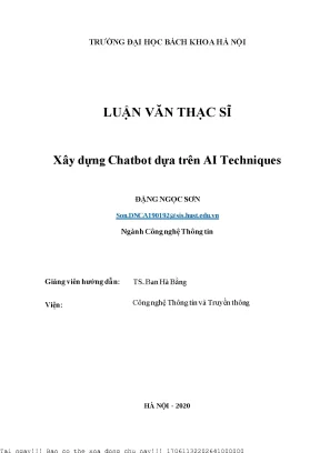 Xây dựng chatbot dựa trên ai tehniques
