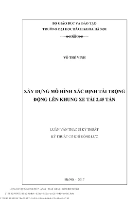 Xây dựng mô hình xá định trọng tải trọng động lên khung xe tải 2 45 tấn