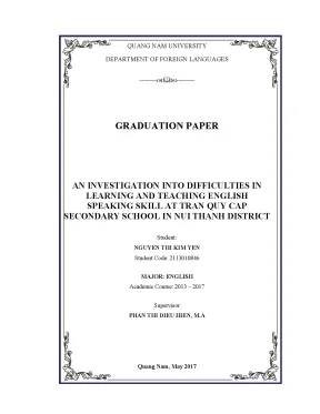 An investigation into difficulties in learning and teaching english speaking skill at tran quy cap secondary school in nui thanh district