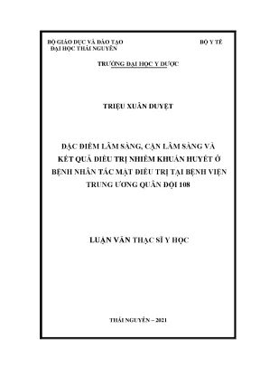 Đặc điểm lâm sàng cận lâm sàng và kết quả điều trị nhiễm khuẩn huyết ở bệnh nhân tắc mật điều trị tại bệnh viện trung ương quân đội 108